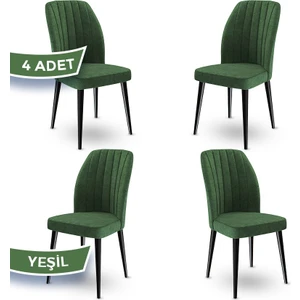 Concept Etra Serisi, Üst Kalite 1.sınıf Sandalye, 4 Adet Sandalye, Siyah Gürgen Ayaklı
