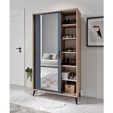 Afilli Freya Portmanto Sürgülü Aynalı Tamamı Mdf Flora Fiyatı