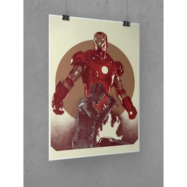 Iron Man Poster 45X60CM Demir Adam Afiş - Kalın Poster Kağıdı Dijital