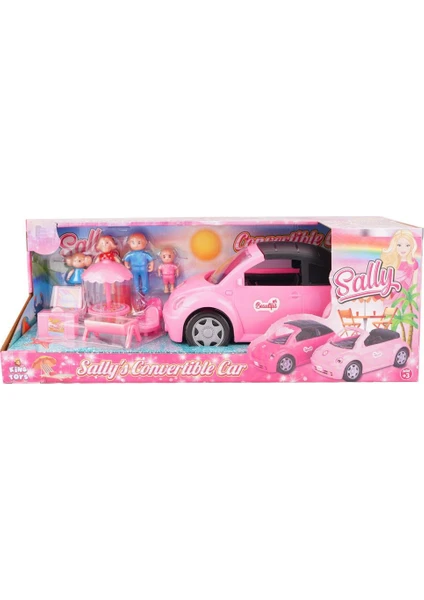 King Toys Sally Ailece Kampta ve Üstü Açılabilen Pembe Araba