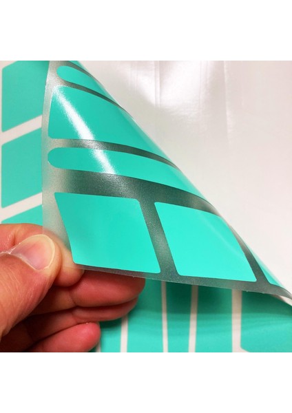 Şerit Tasarımlı Nane Yeşili Motosiklet Kask Sticker Çınar Extreme fırsatları