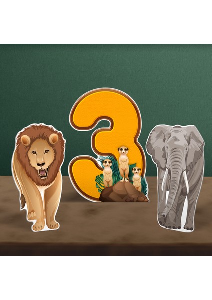 Safari 3 Yaş Doğum Günü Kutlama Parti Süsü Seti – Mini