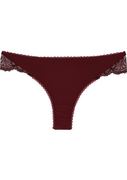 385 Kadın Bordo Önü Kumaş,arkası Dantel Normal Külot modelleri