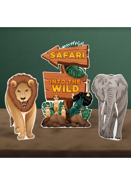 Safari Temalı Erkek Çocuk Doğum Günü Parti Seti - Mini modelleri