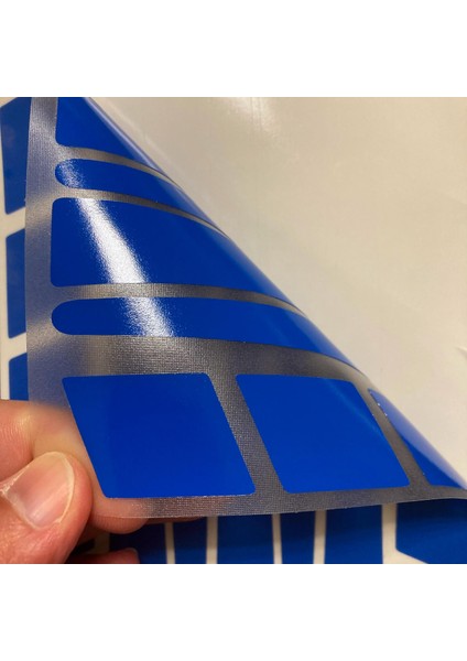 Şerit Tasarımlı Azur Mavi Motosiklet Kask Sticker Çınar Extreme modelleri