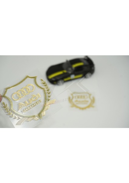 Audi Motors Logo Kelebek Cam Buğday Başakları Logo 2li Seti