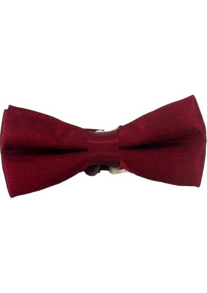 Bordo Çocuk Boy Düz Renk Saten Papyon -Klr Gym Csp-04