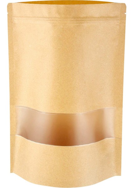 100 Paket Kraft Torbaları Pencere Ayağa Kalk (Yurt Dışından)