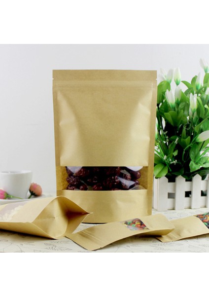 100 Paket Kraft Torbaları Pencere Ayağa Kalk (Yurt Dışından) modelleri