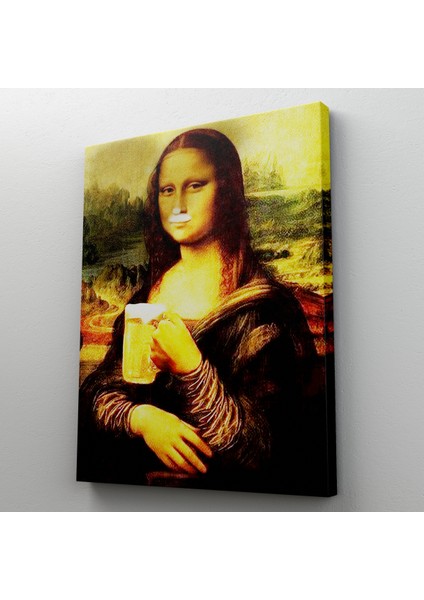 Bira Içme Mona Lisa Kanvas Tablo Olağandışı Mona Lisa Kanvas Tablo