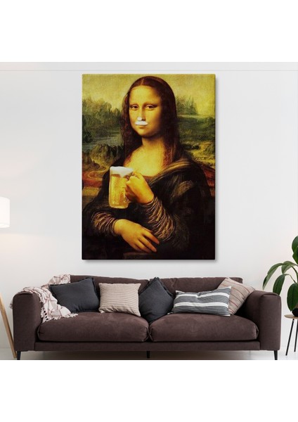 Bira Içme Mona Lisa Kanvas Tablo Olağandışı Mona Lisa Kanvas Tablo