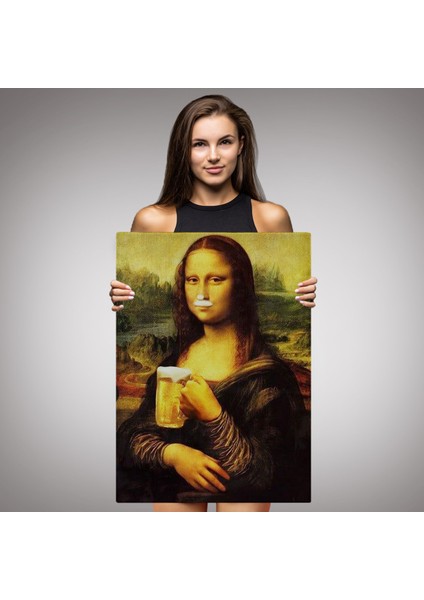 Bira Içme Mona Lisa Kanvas Tablo Olağandışı Mona Lisa Kanvas Tablo