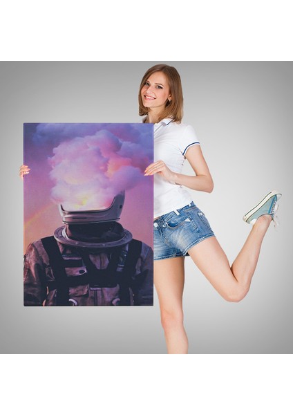 Beyni Yakılan Astronot Kanvas Tablo Gerçeküstü Pop Art Kanvas Tablo