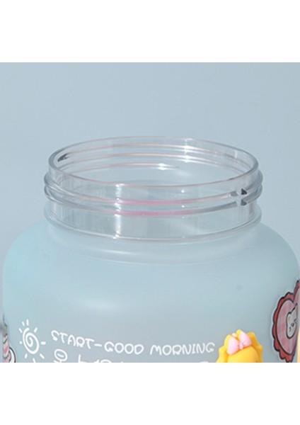 Ölçekli Motivasyonlu Su Şişesi Bpa-Free Fda 2000 ml Mor Mavi (Yurt Dışından)