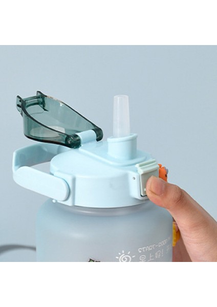 Ölçekli Motivasyonlu Su Şişesi Bpa-Free Fda 2000 ml Mor Mavi (Yurt Dışından)