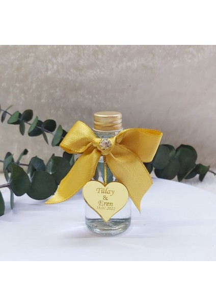 30 Adet Cam Şişe Pleksi Isimlikli Nikah Şekeri