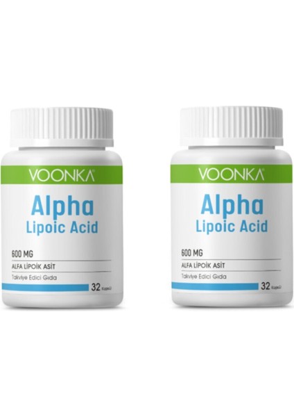 Alpha Lipoic Acid 600 Mg 32 Kapsül 2 Adet
