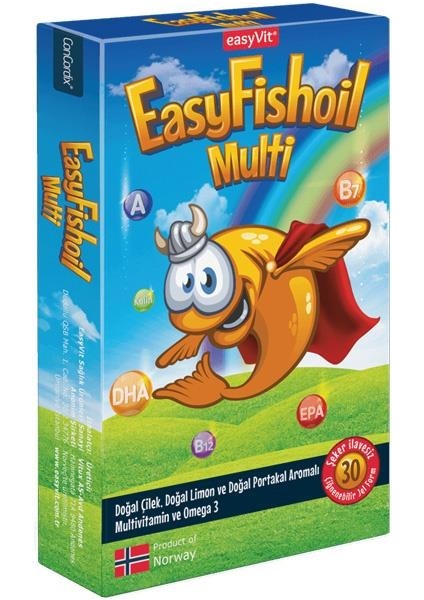 EasyFishoil Multi + Omega 3 Çiğnenebilir Tablet 30 Adet