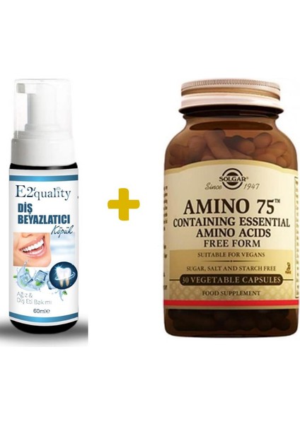 E2'Quality Diş Beyazlatıcı Köpük + Solgar Amino 75 30 Kapsül
