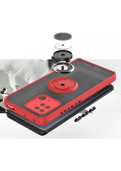Xiaomi Redmi 10C Kılıf Yüzüklü Montreal Standlı Sert Silikon modelleri