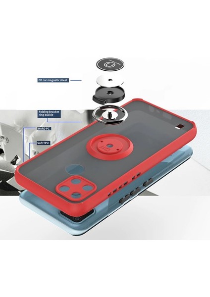 Realme C25Y Kılıf Yüzüklü Montreal Standlı Sert Silikon modelleri