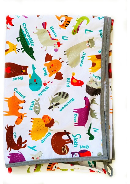 Zoo, Ebat: 145X180CM Yemek, Beslenme, Ek Gıdaya Geçişte, Sıvı Geçirmeyen, Yıkanabilir, Çok Amaçlı Örtü