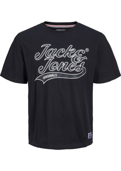Yuvarlak Yaka Yazılı Kısa Kollu Siyah Erkek T-Shirt 12227774