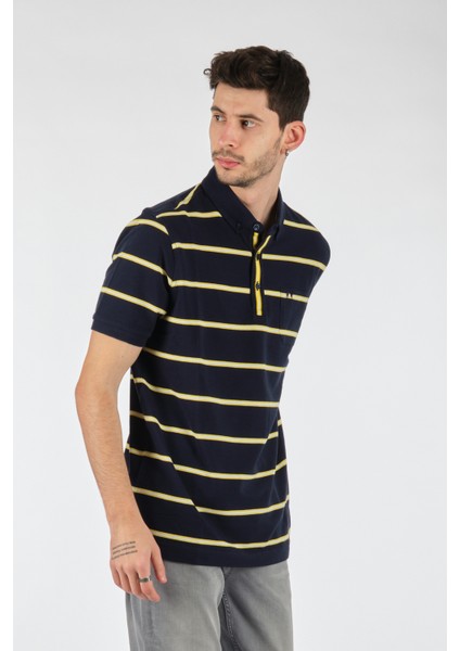 Çizgili Polo Yaka Regular Fit Erkek T-Shirt fiyatları
