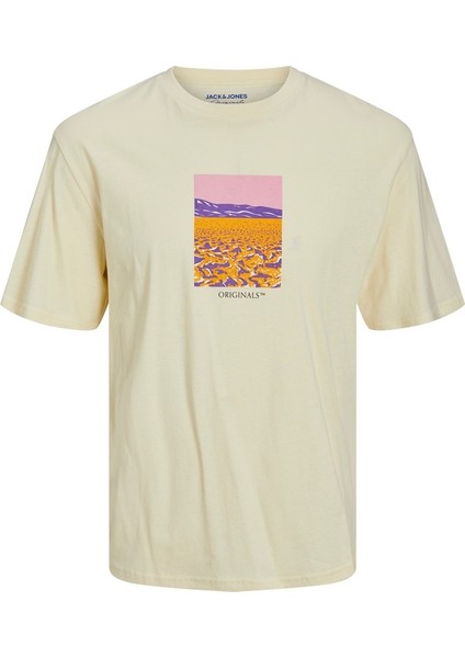 Yuvarlak Yaka Baskılı Kısa Kollu Limon Erkek T-Shirt 12230734