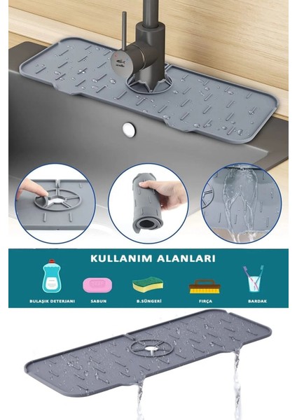 Su Tutucu Musluk Matı -Mutfak ve Banyo Için Koruyucu Lavabo, Musluk ve Batarya Matı