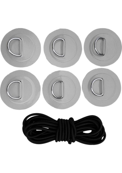 Heavy Distric D-Ring Pad Patch Kayak Kano Teknesi Için Elastik Halat Gri (Yurt Dışından)