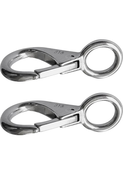 (2 Adet Paket) Sabit Göz Tekne Çırpı Kancası - Eyel Snap Kanca Klipsli, (Yurt Dışından)