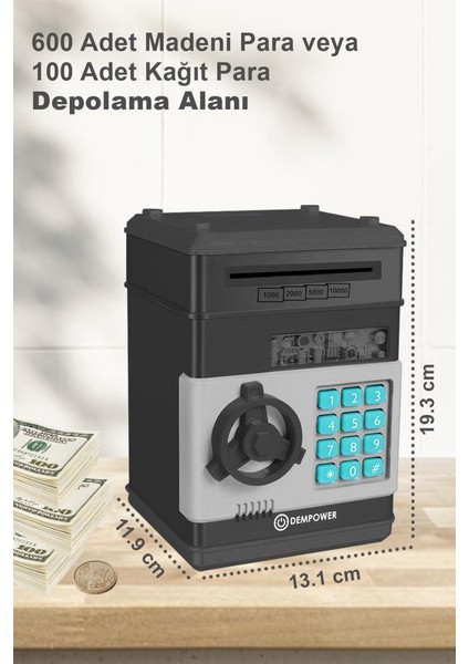 Dp-95 Şifreli Elektronik Kumbara Siyah