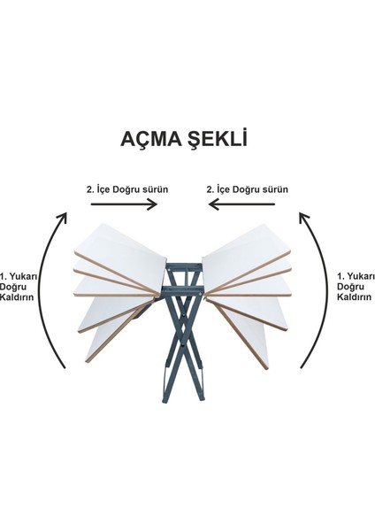 Asudehome Katlanır Balkon Bahçe Kamp Masası