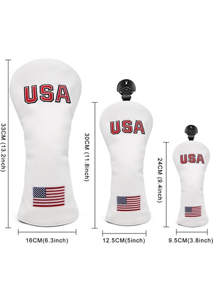 Pu Golf Kapağı Fairway Headcover Manşonu ile Sayı Etiketi Aksesuarları Beyaz (Yurt Dışından) fırsatları