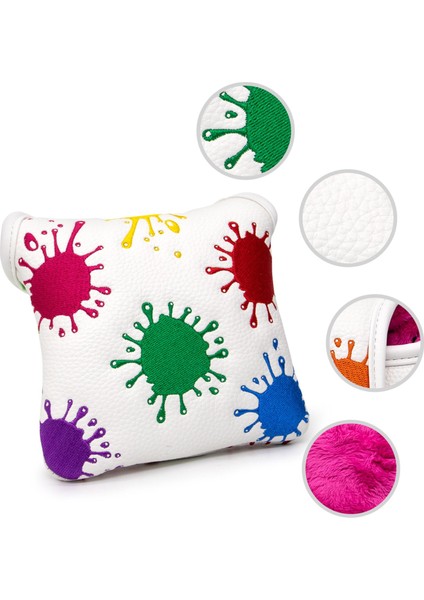 Golf Mallet Putter Head Cover Golf Club Headcover Koruyucu Koruma Sarma 12CMX12.5CM Beyaz 2 (Yurt Dışından) modelleri