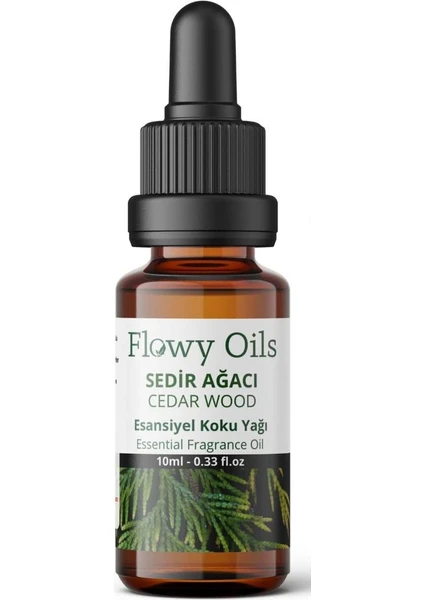 Flowy Oils Sedir Ağacı Saf Esansiyel Uçucu Koku Yağı Esans Buhurdanlık Yağı Difüzör Esansı Fragrance 10 ml