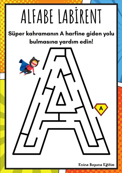 Okul Öncesi Alfabe-Sayı Labirent Kitabı (Ciltli)