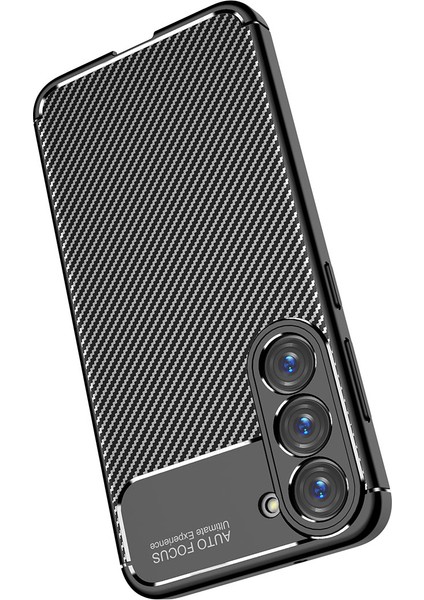 Case 4U S23 Uyumlu Kılıf Rugged Armor Karbon Desenli Lüx Negro Silikon Arka KapakLacivert