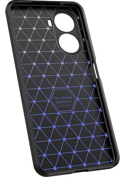 Case 4U Huawei Nova 10 SE Kılıf Rugan Armor Deri Görünümlü Yüksek Kalite Silikon Niss Lacivert