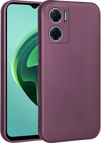 Xiaomi Redmi Note 11E Kılıf Kamera Korumalı Mat Renkli Yumuşak Kalın Sağlam Silikon Kılıf Biye Mor