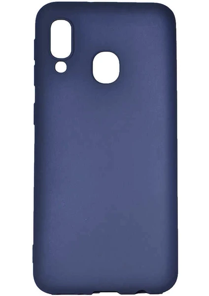 Case 4U Samsung Galaxy A40 Uyumlu Kılıf Klasik Mat Renkli Yumuşak Premier Silikon Lacivert