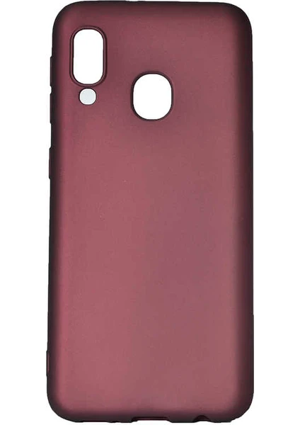 Case 4U Samsung Galaxy A40 Uyumlu Kılıf Klasik Mat Renkli Yumuşak Premier Silikon Mürdüm