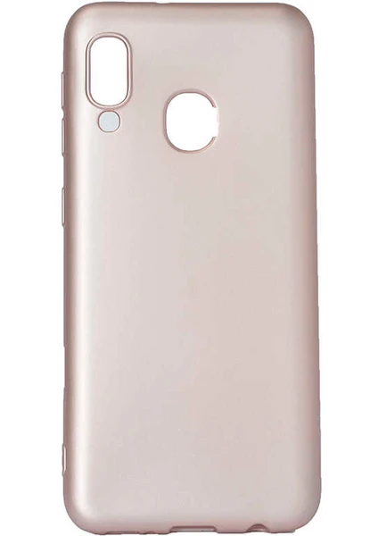 Case 4U Samsung Galaxy A40 Uyumlu Kılıf Klasik Mat Renkli Yumuşak Premier Silikon Rose Gold