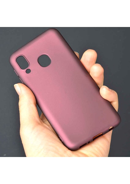 Samsung Galaxy A40 Uyumlu Kılıf Klasik Mat Renkli Yumuşak Premier Silikon Rose Gold