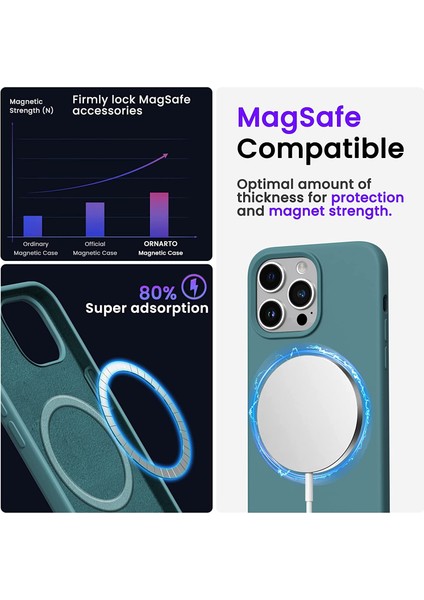 iPhone 13 Pro Max Kılıf Magsafe Wireless Şarj Özellikli Sıvı Jel Lansman Renkli Silikon
