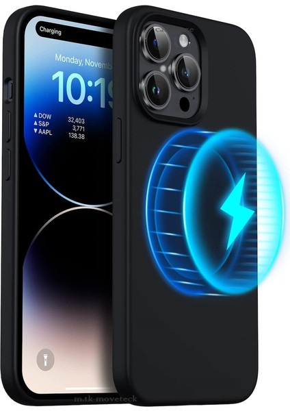 iPhone 12 Pro Kılıf Magsafe Wireless Şarj Özellikli Sıvı Jel Lansman Renkli Silikon Kılıf