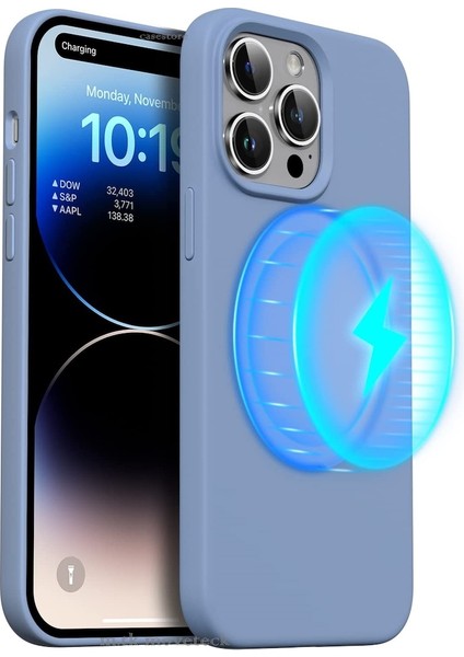 iPhone 12 Pro Max Kılıf Magsafe Wireless Şarj Özellikli Sıvı Jel Lansman Renkli Silikon