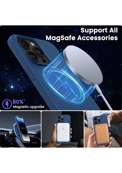 iPhone 12 Pro Max Kılıf Magsafe Wireless Şarj Özellikli Sıvı Jel Lansman Renkli Silikon