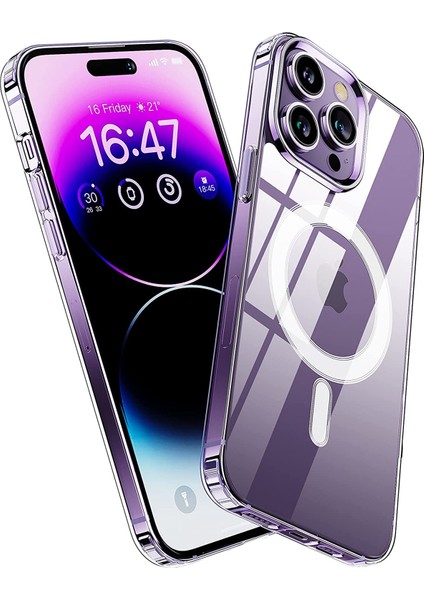 iPhone 14 Pro Kılıf Şeffaf Magsafe Özellik Wireless Darbe Emici Bumper Case